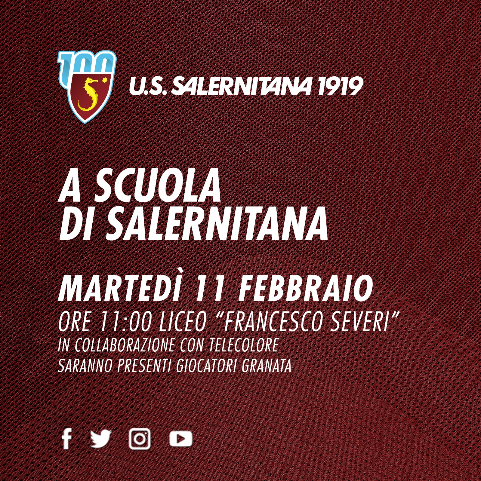 A Scuola di Salernitana: domani appuntamento al Liceo “F. Severi”
