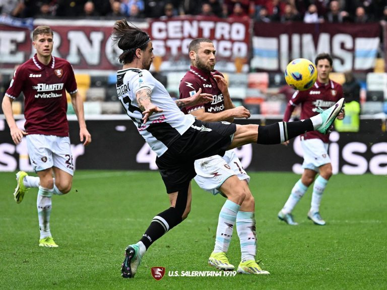 Udinese – Salernitana 1 – 1: Il tabellino