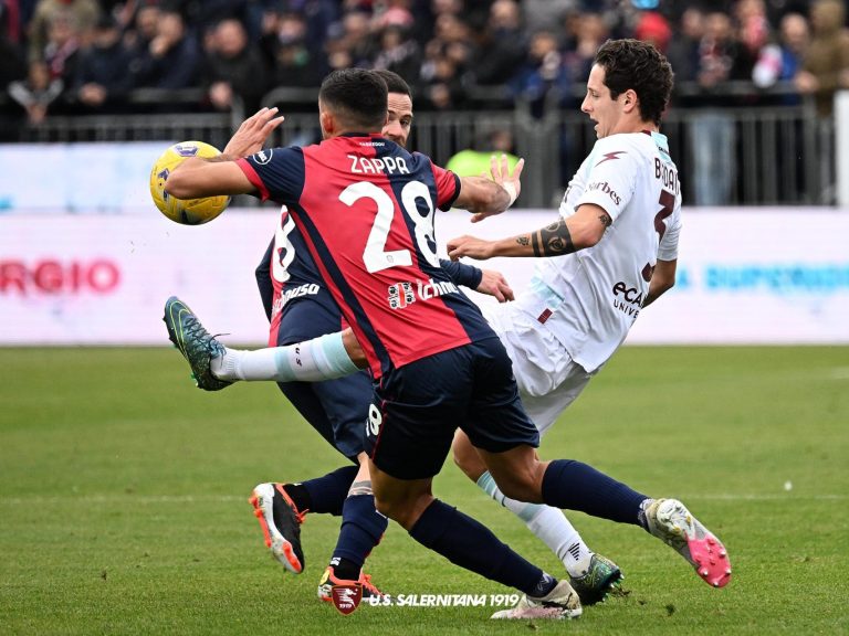 Cagliari – Salernitana 4 – 2: Il Tabellino
